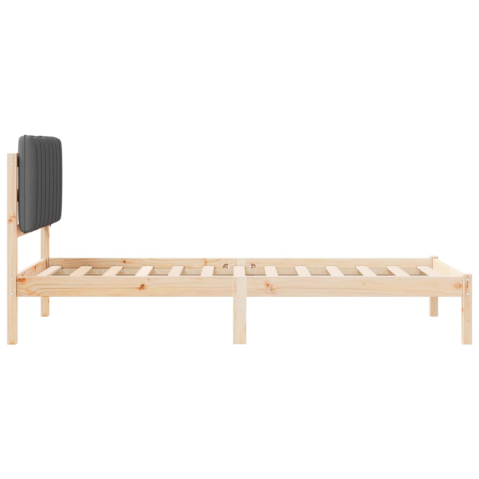 Bettgestell mit gepolstertem Kopfteil Hellgrau 200 x 200 cm