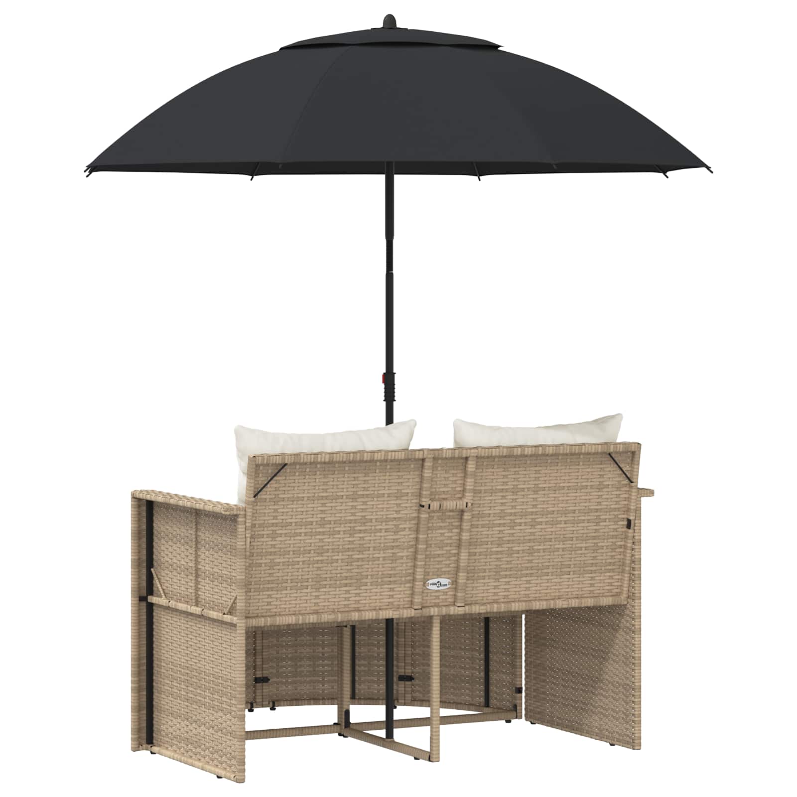 Garten-Sofa mit Kissen 8 pcs Beige und Hellgrau Poly-Rattan