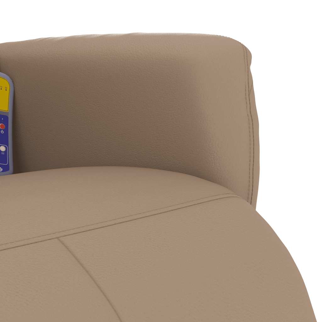Massagesessel mit Fußteil Creme Kunstleder
