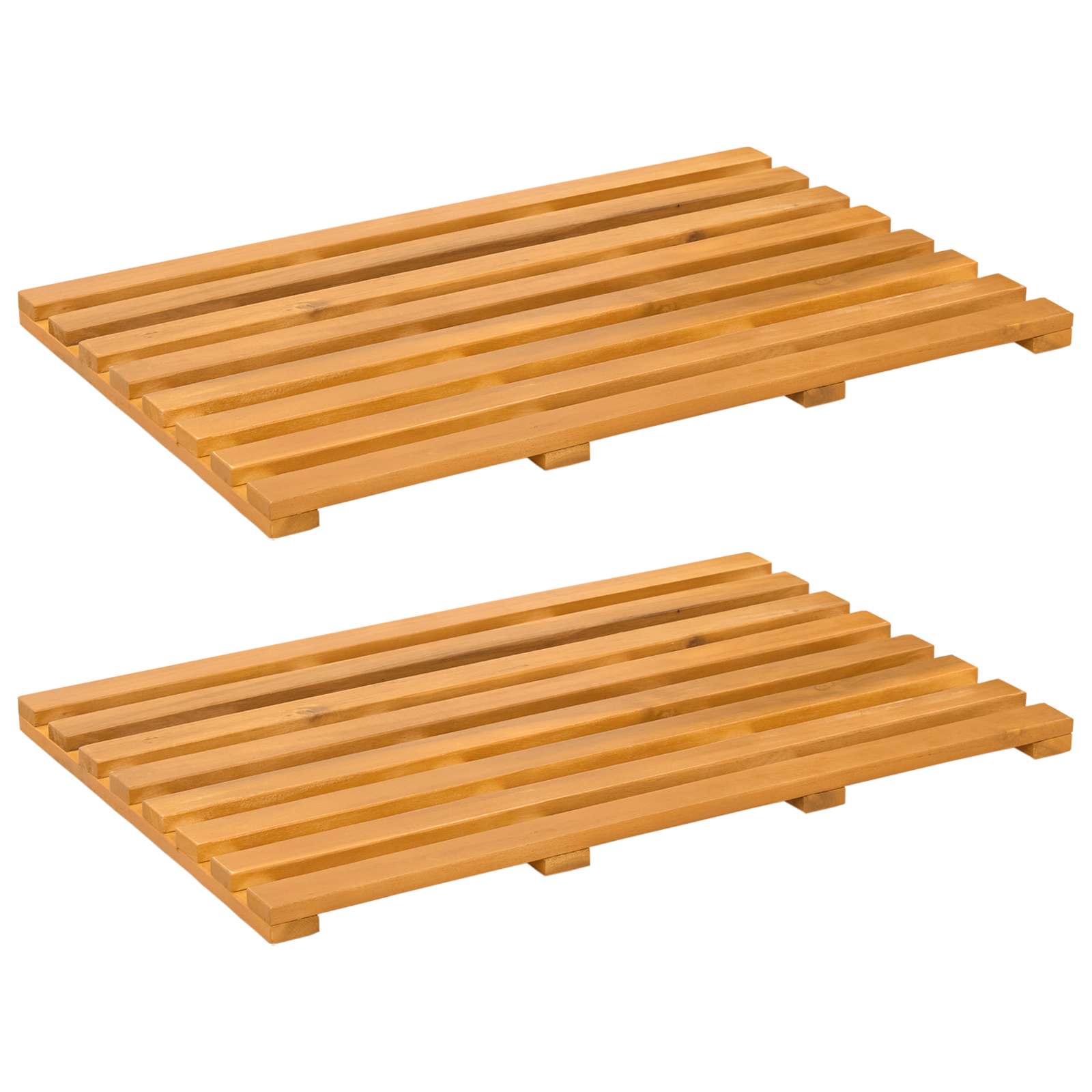Badematte Uni Braun 56 x 37 x 2,5 cm Massives Akazienholz