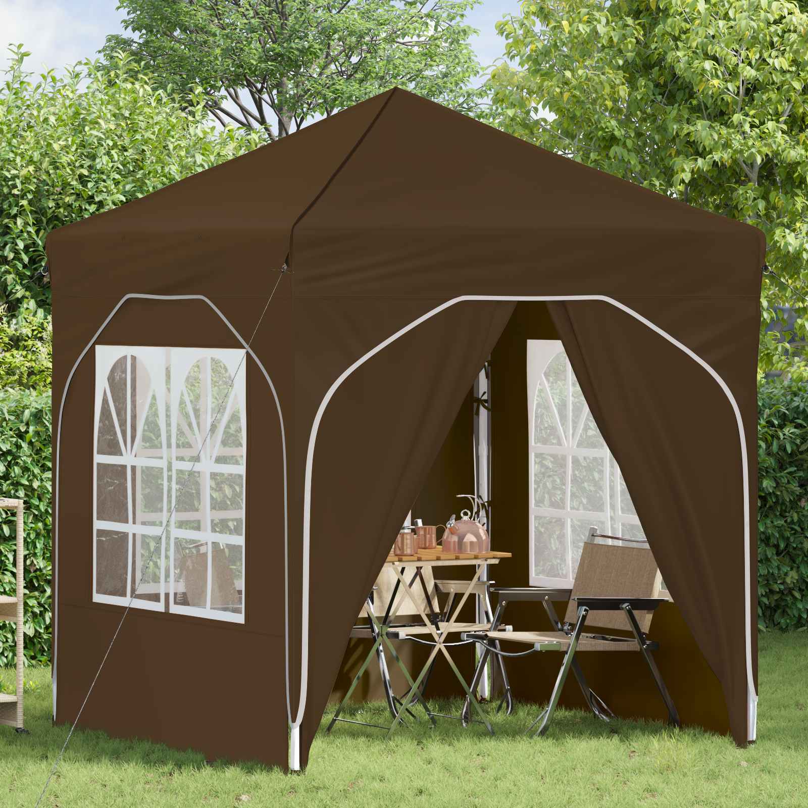 Pop-up Partyzelt 194 x 194 x 245 cm Creme