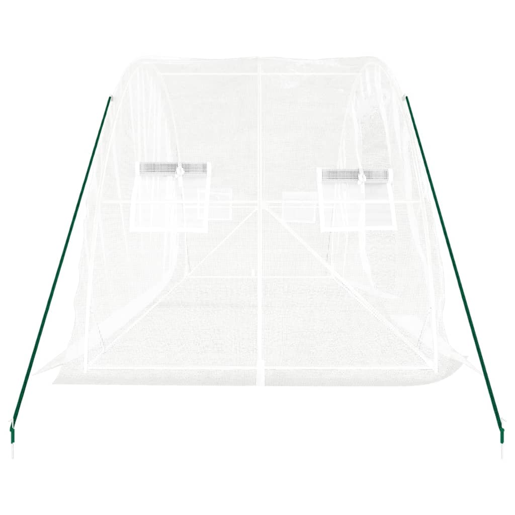 Gewächshaus mit Stahlrahmen Weiß 40 m² 8x5x2,3 m