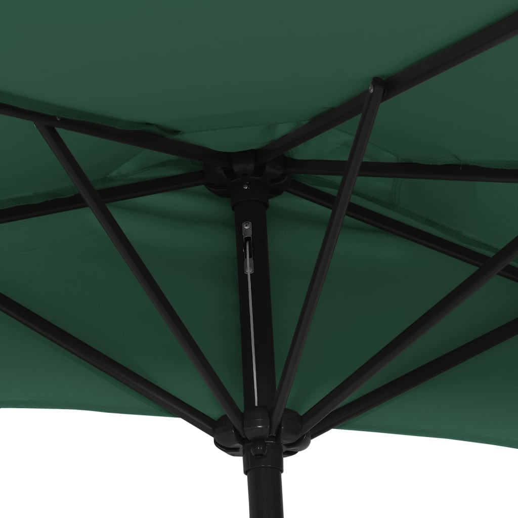 Balkon-Sonnenschirm Alu-Mast Bordeauxrot 270x144x222cm Halbrund