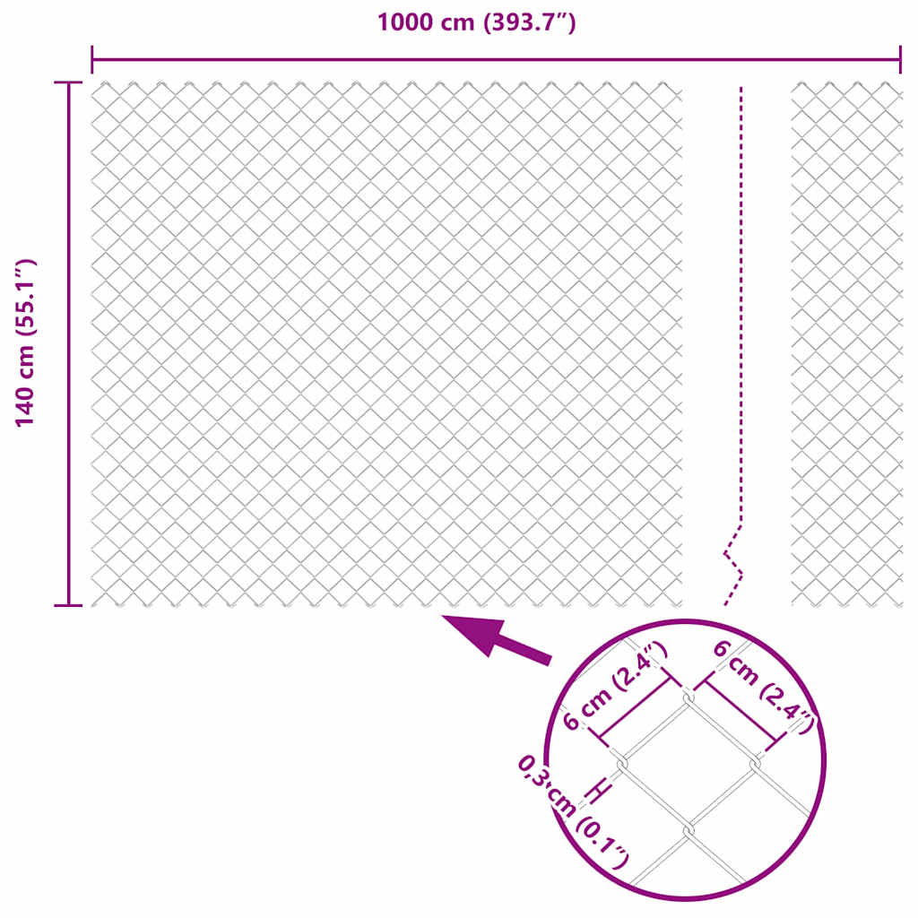 Outdoor Kettenglied-Zaun Erdfixierung 10 x 0,4 m Grün Netz