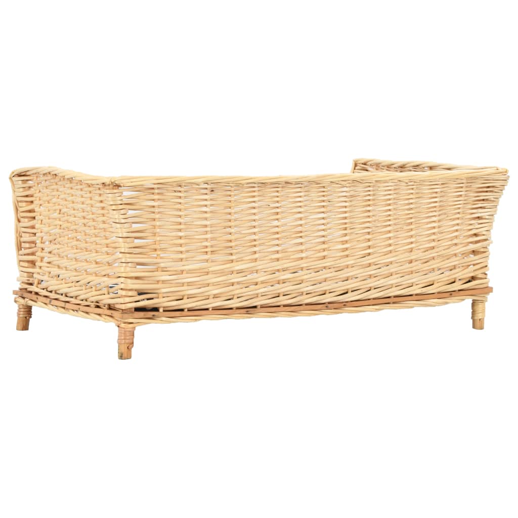 Hundekorb mit Kissen 50x33x30 cm Natur Weide