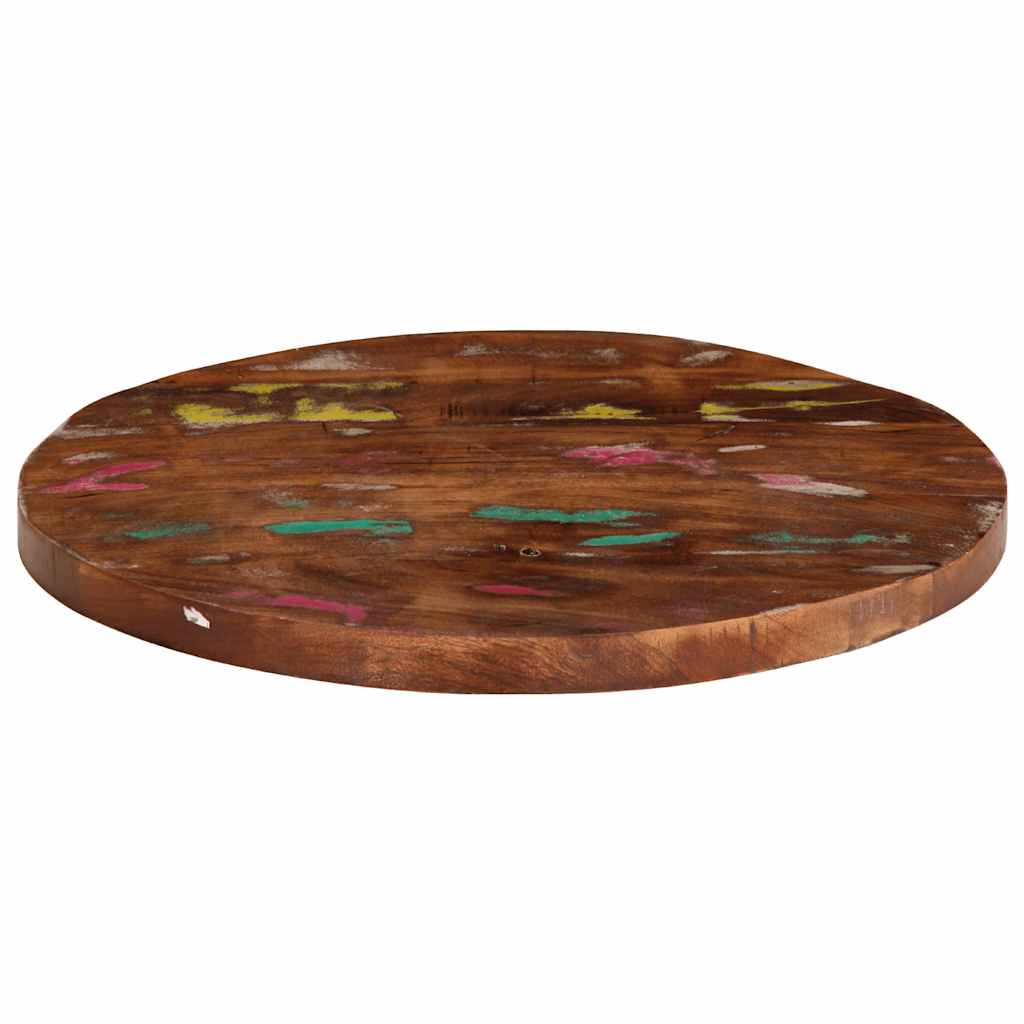 Tischplatte Ø 40x2,5 cm Rund Raues Massives Mangoholz