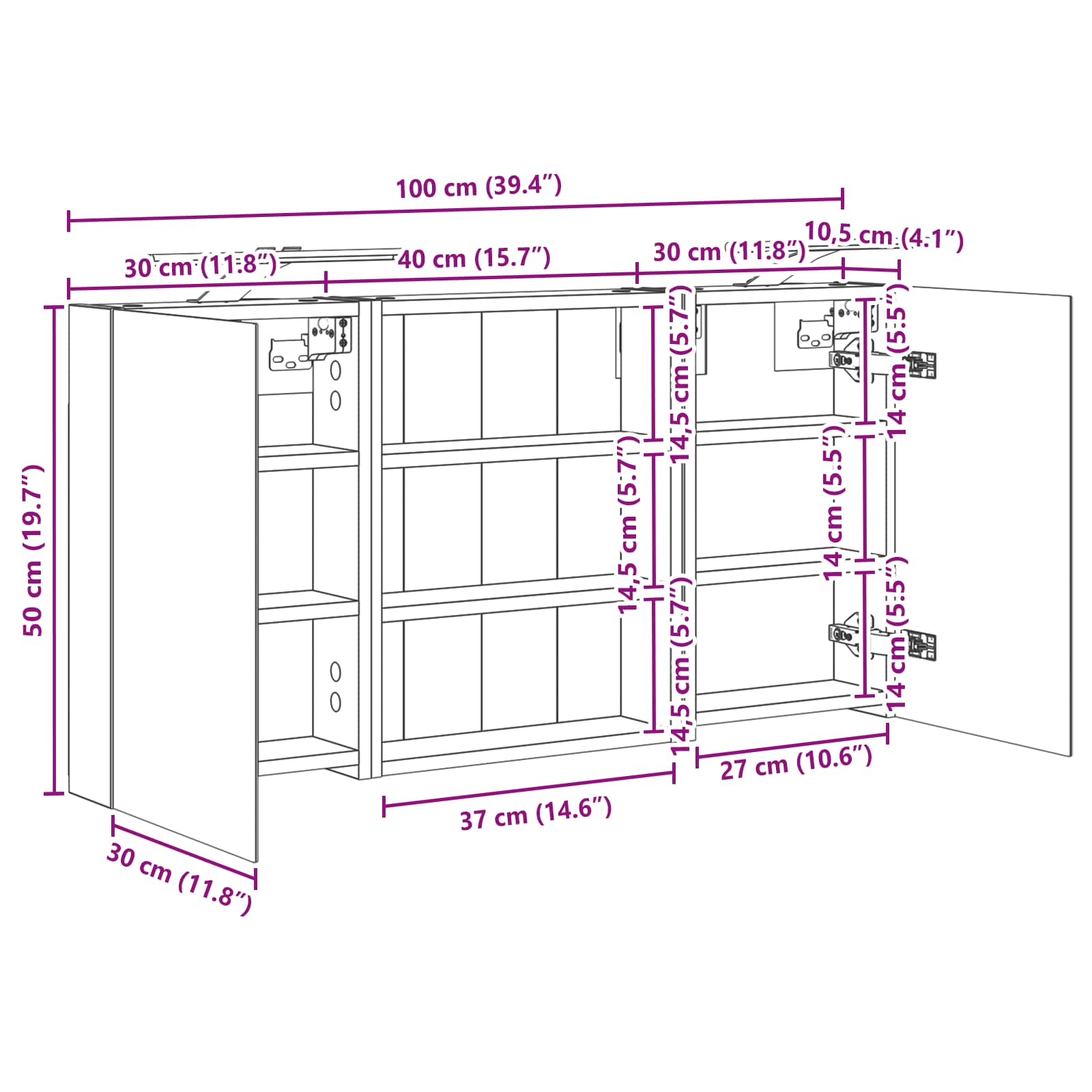 Badezimmerschrank-Set 3 pcs 80 x 10,5 x 50 cm Holzwerkstoff