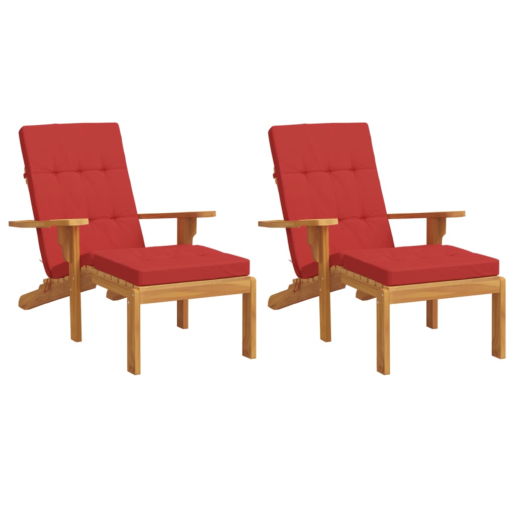 Liegestuhl-Auflagen 2 Stk. Creme Oxford-Gewebe