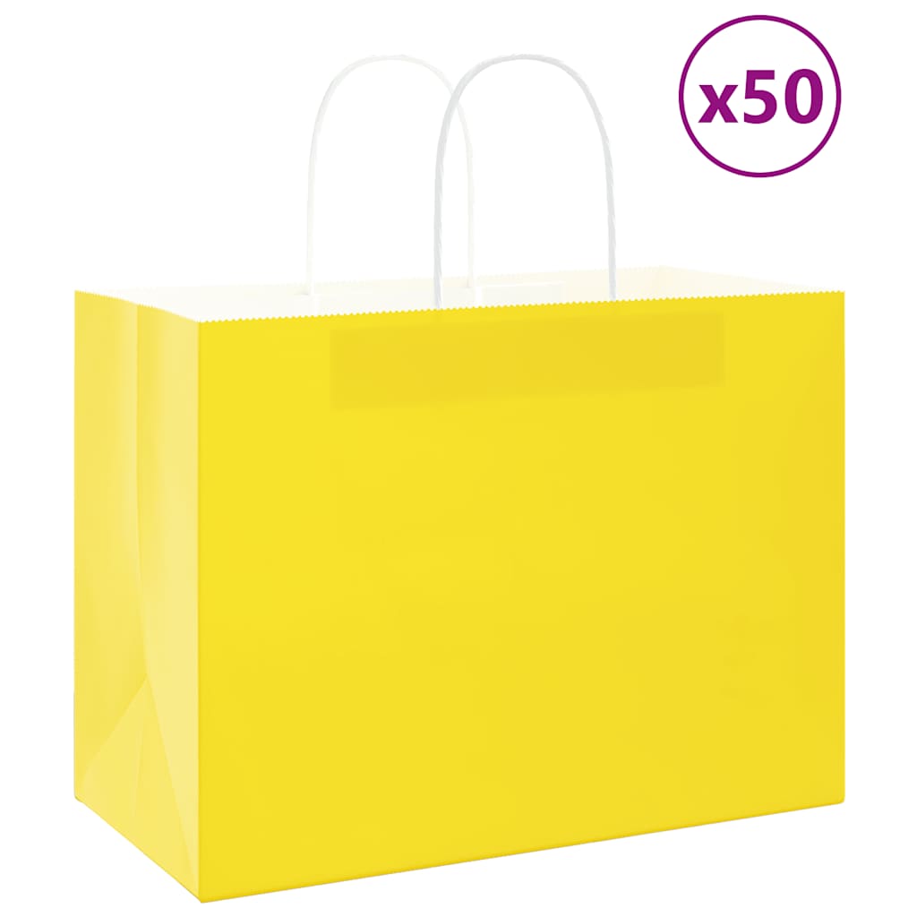 Papiertragetaschen 50 Stk. mit Henkeln Braun 21x11x36 cm