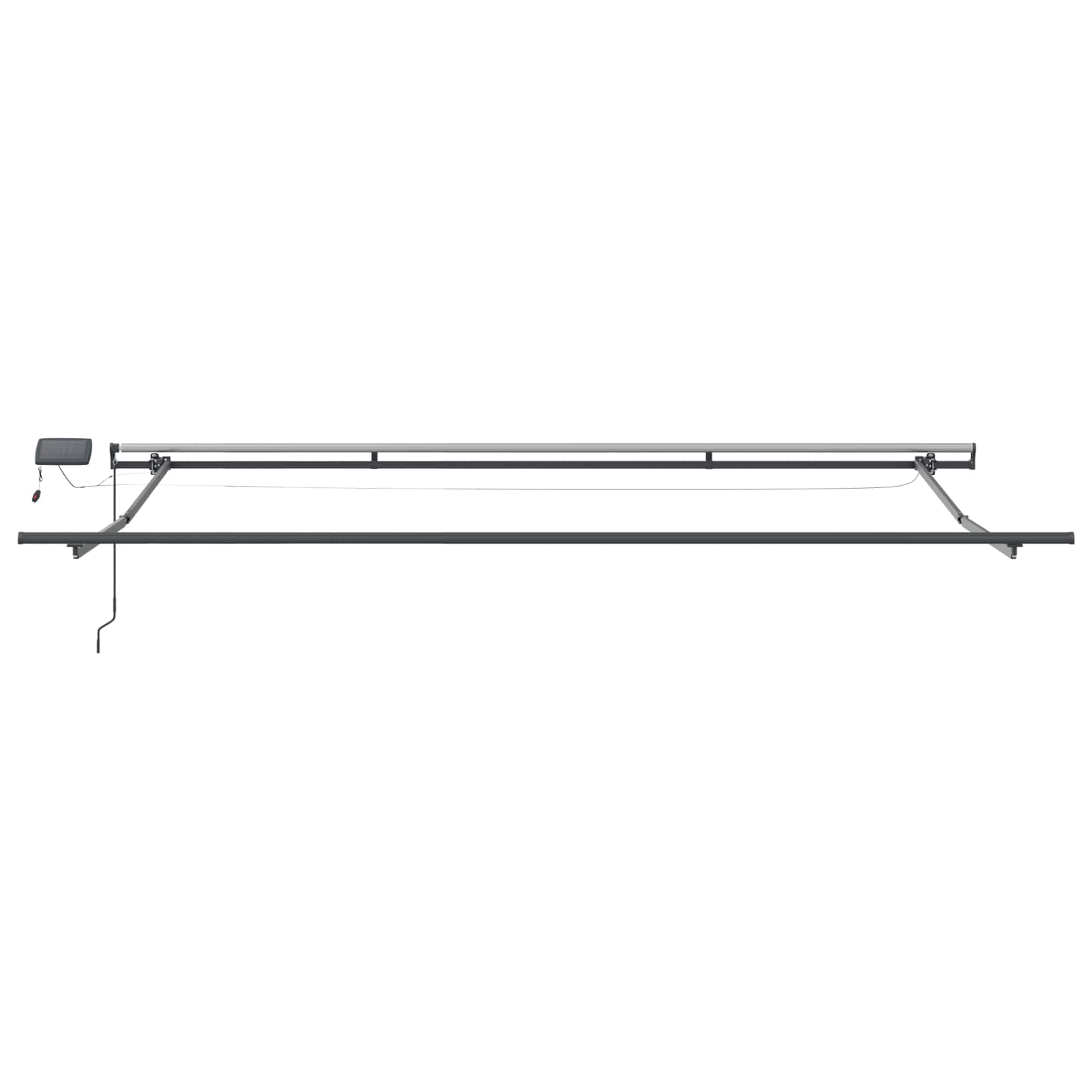 Markise Manuell Einziehbar mit LED 300x250 cm Blau und Weiß