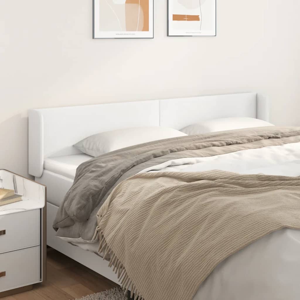 Kopfteil mit Ohren Creme 83x16x78/88 cm Kunstleder