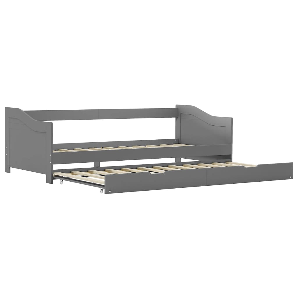 Ausziehsofa Bettgestell Weiß Kiefernholz 90×200 cm