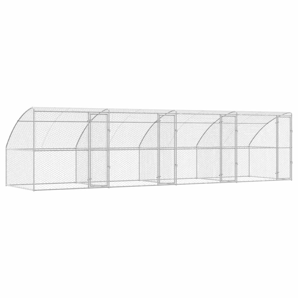 Hundekäfig 2 pcs Silber 4 x 2 x 2 m Verzinkter Stahl