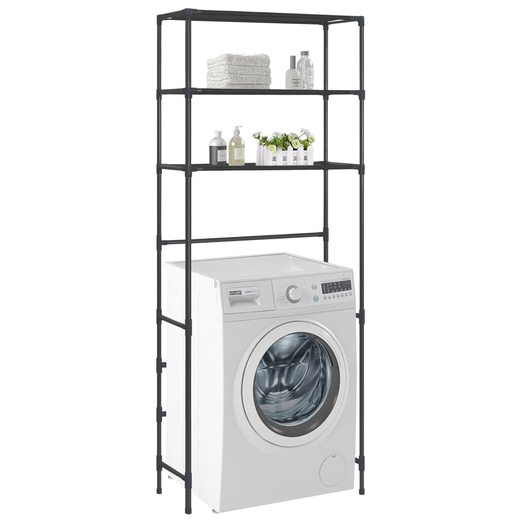 Toilettenregal 3 Ablagen Silbern 53x28x169 cm