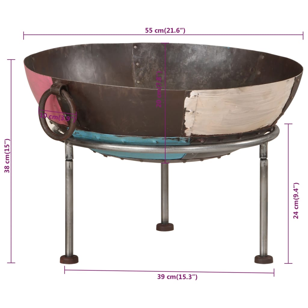 Rustikale Feuerstelle Ø 40 cm Eisen