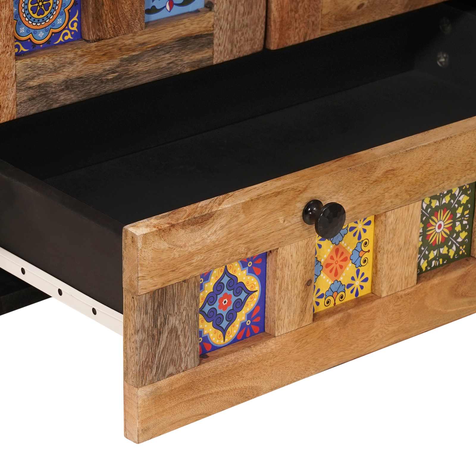 Highboard mit Tür Walnuss 60 x 33,5 x 100 cm Massivholz Mango