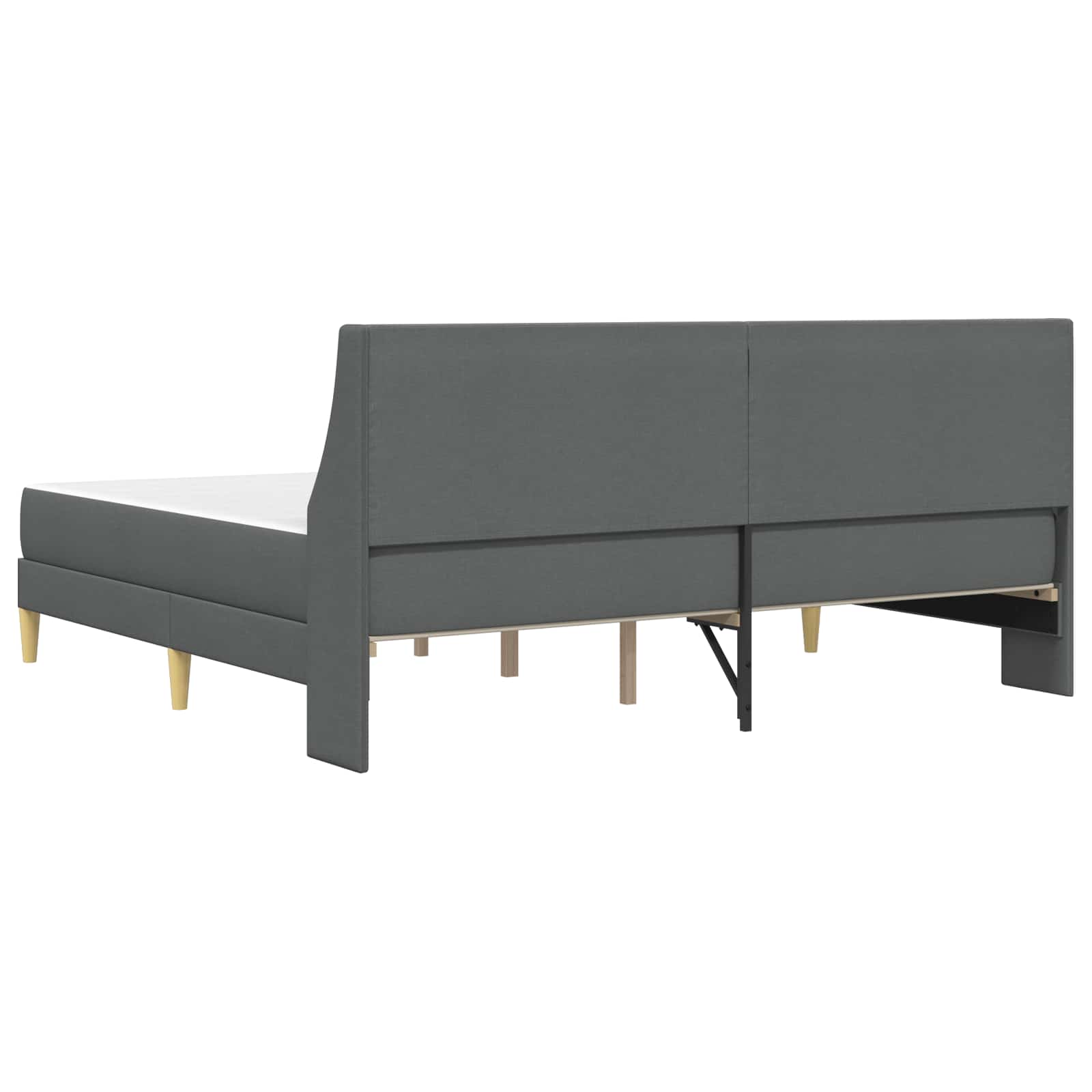 Bettgestell mit Matratze Hellgrau 80x 200 cm Polyester