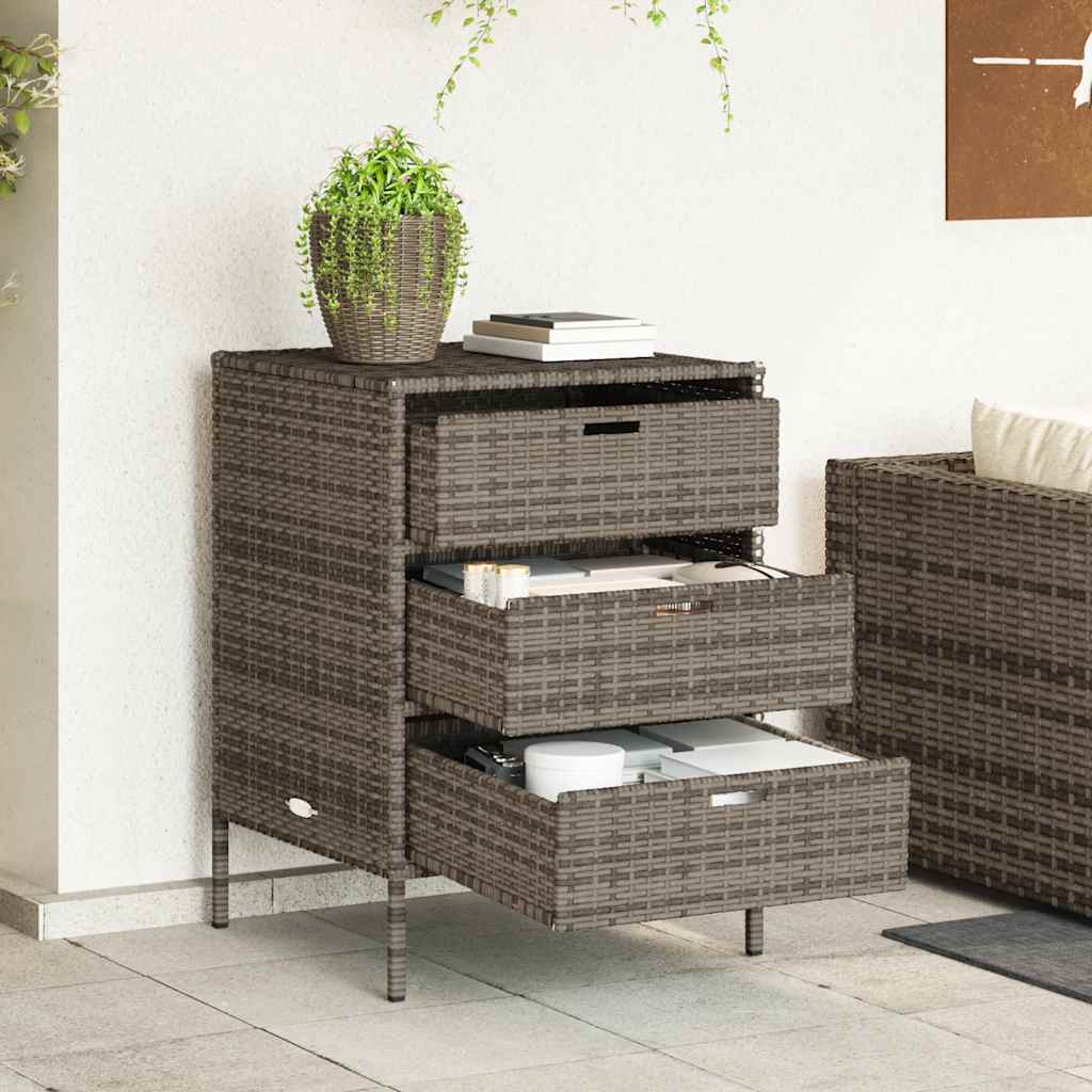 Gartenschrank Schwarz 55x59x80 cm Poly Rattan