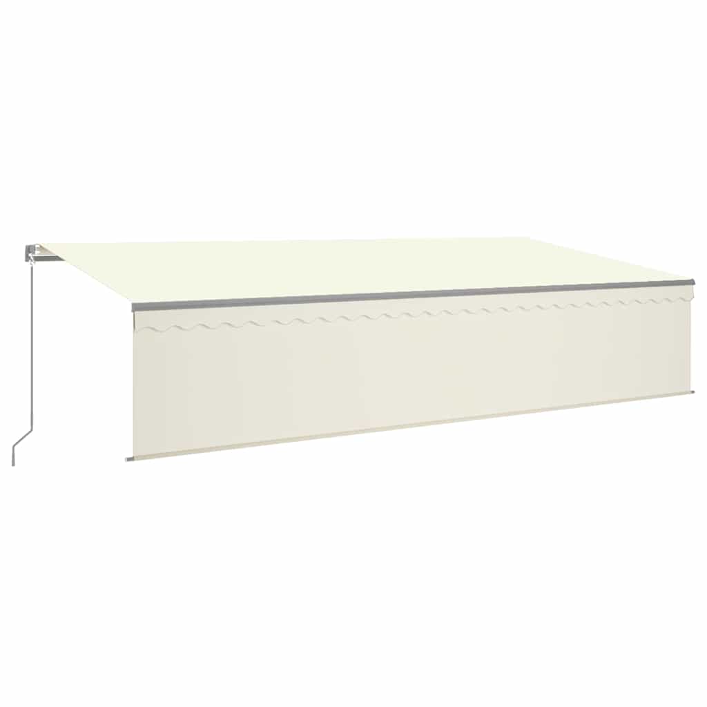 Markise Manuell Einziehbar mit Rollo 3x2,5 m Creme