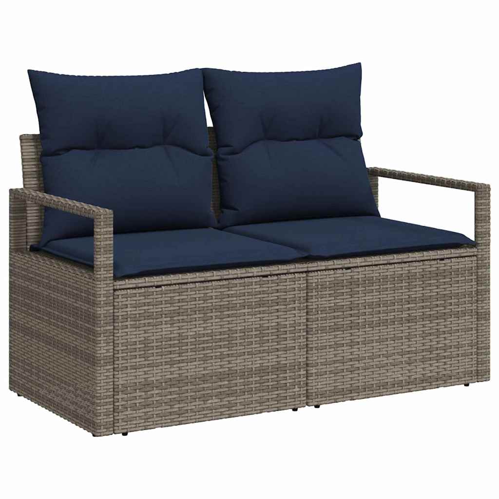 Garten Essgruppe mit Kissen 9 pcs Grau und Marineblau