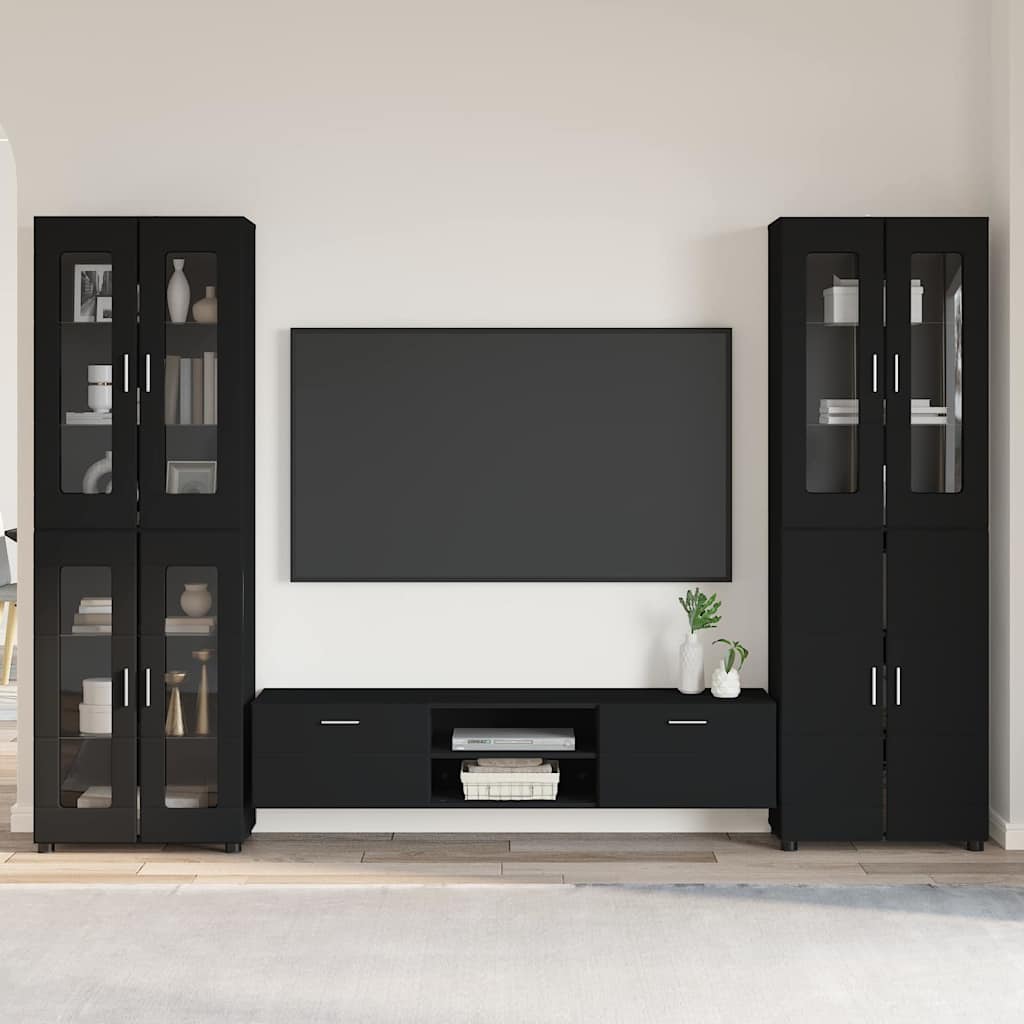 Highboard mit Regal FLORIN Weiß 60 x 35 x 182 cm Holzwerkstoff
