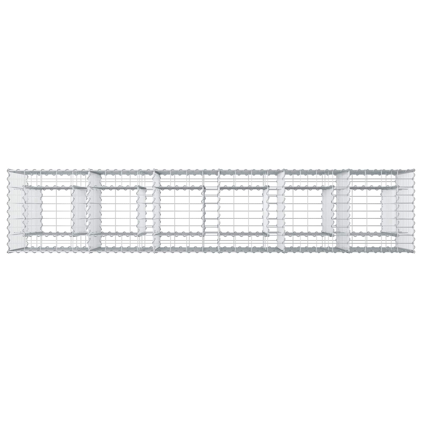 Gabionen Hochbeet 2 pcs Silber 260 x 60 x 55 cm