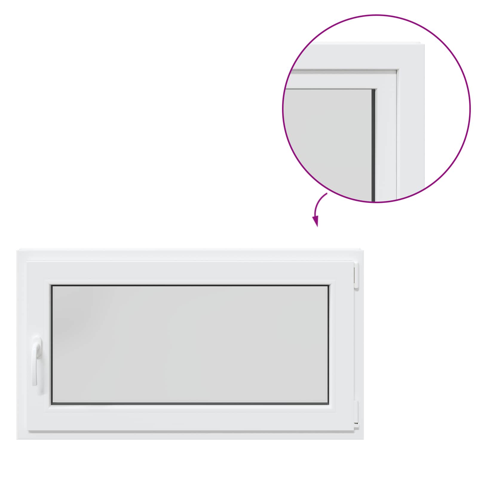 Kellerfenster RISOR 50 x 50 cm PVC und Glas Weiß