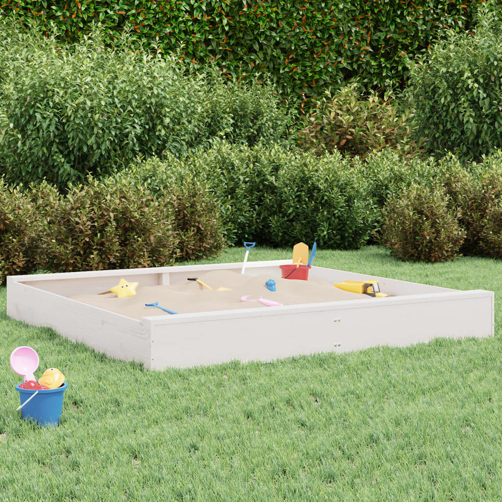 Sandkasten mit Sitzen Honigbraun Quadratisch Massivholz Kiefer