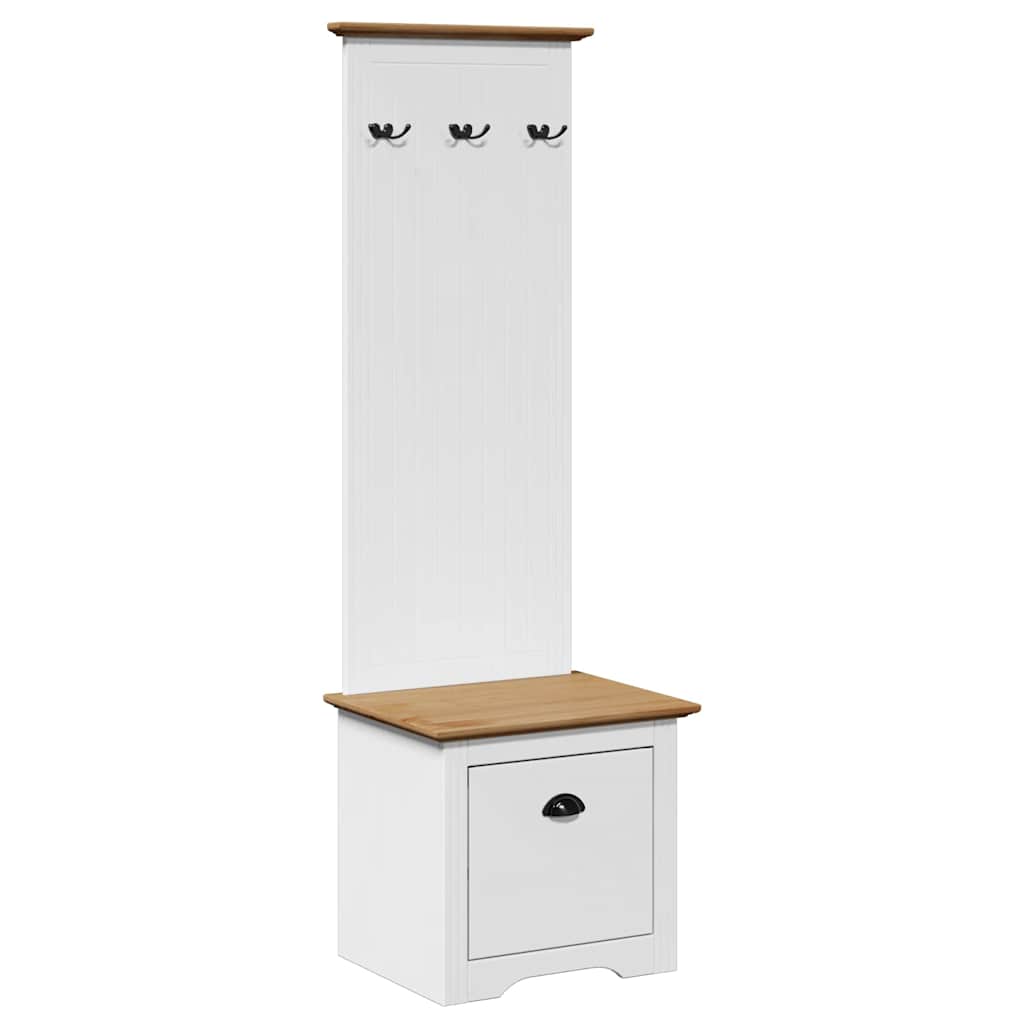 Flurschrank mit Haken BODO Weiß 50x40x157 cm