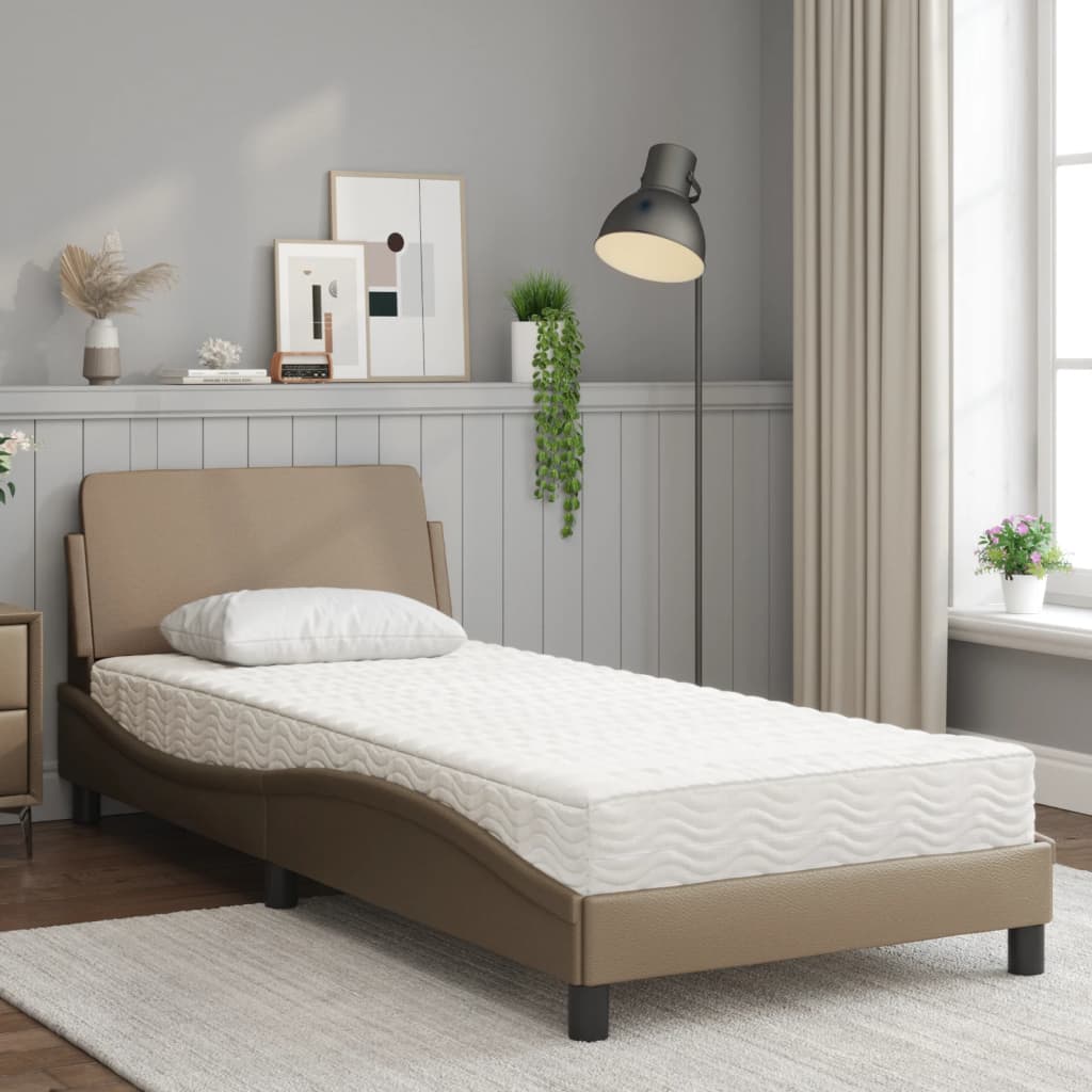 Bett mit Matratze "Dover" Schwarz 80x200 cm Kunstleder