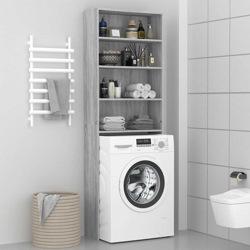 Waschmaschinenschrank Weiß 64x24x190 cm
