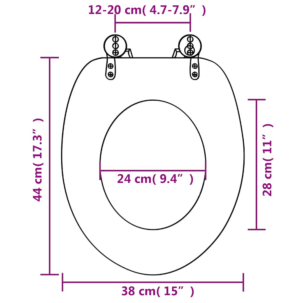 Toilettensitz MDF Deckel Schlichtes Design Weiß