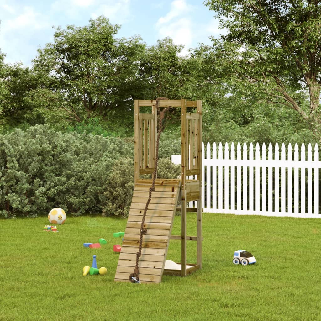 Spielturm mit Kletterwand Massivholz Kiefer