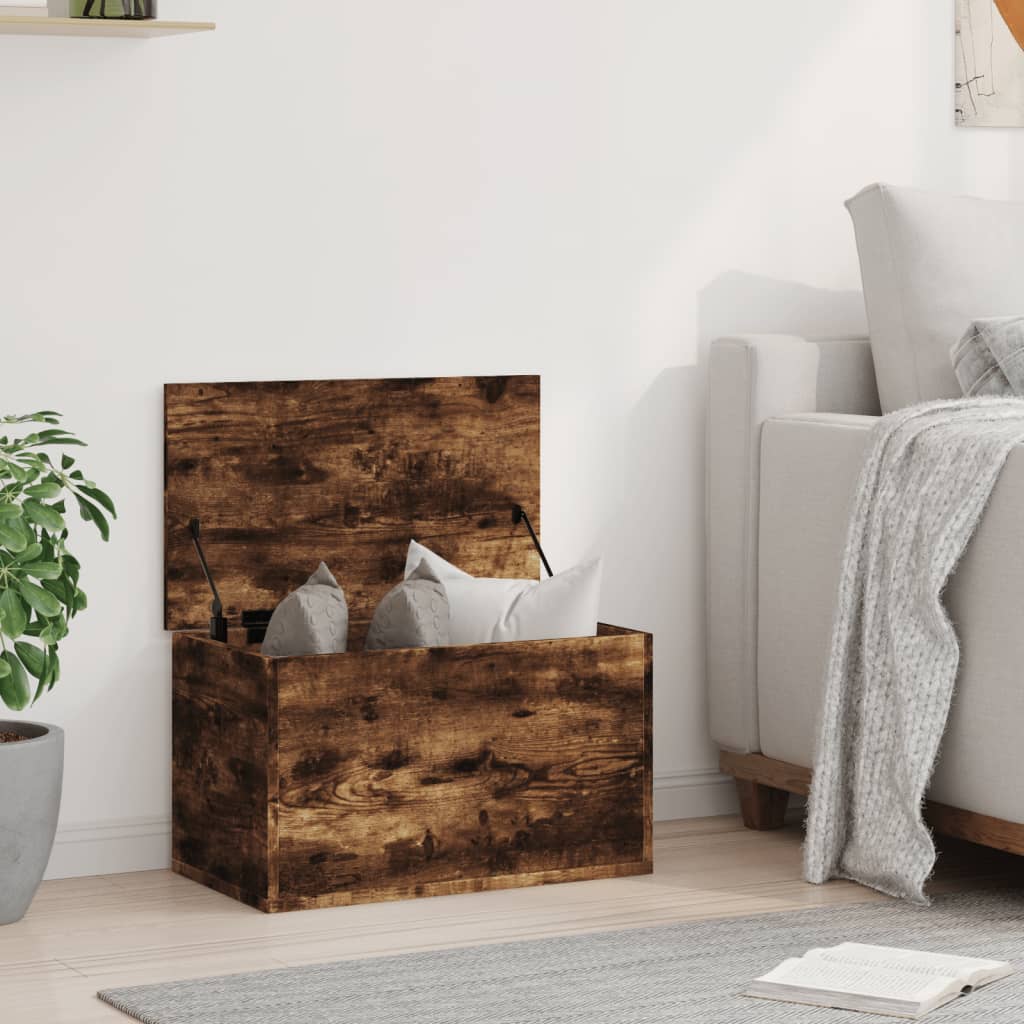 Aufbewahrungstruhe Weiß 84x42x46 cm Holzwerkstoff