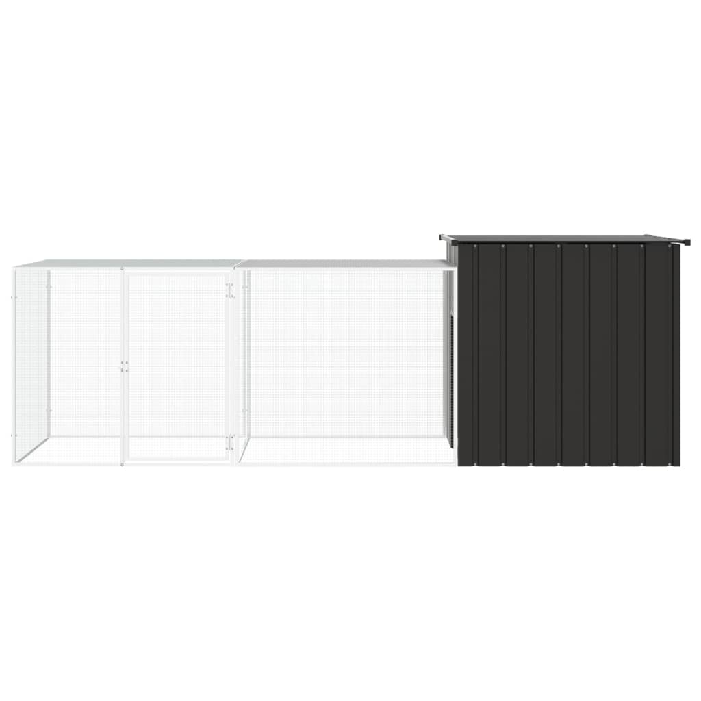 Hühnerkäfig Anthrazit 200x91x100 cm Verzinkter Stahl