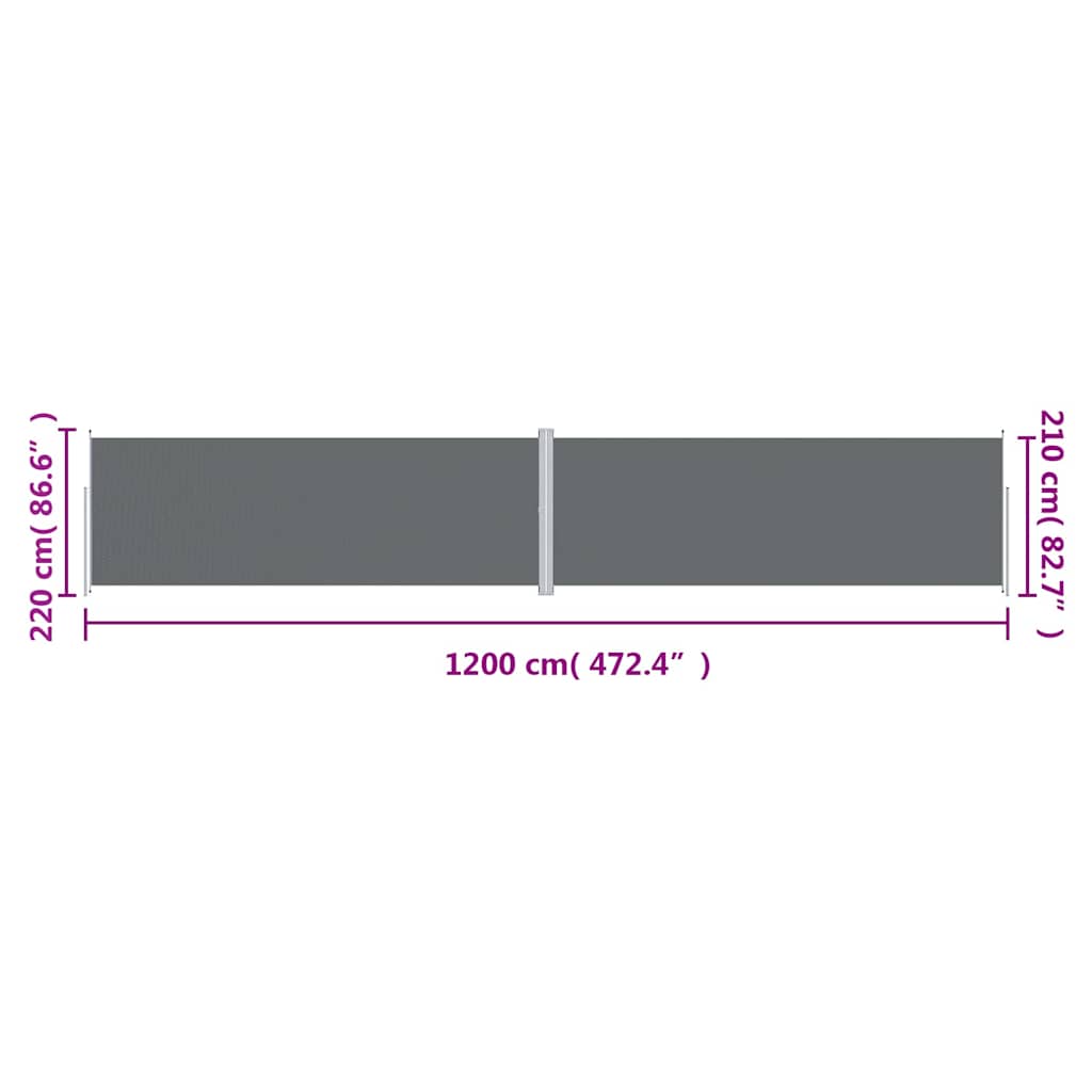 Ausziehbare Seitenmarkise 160×600 cm Braun