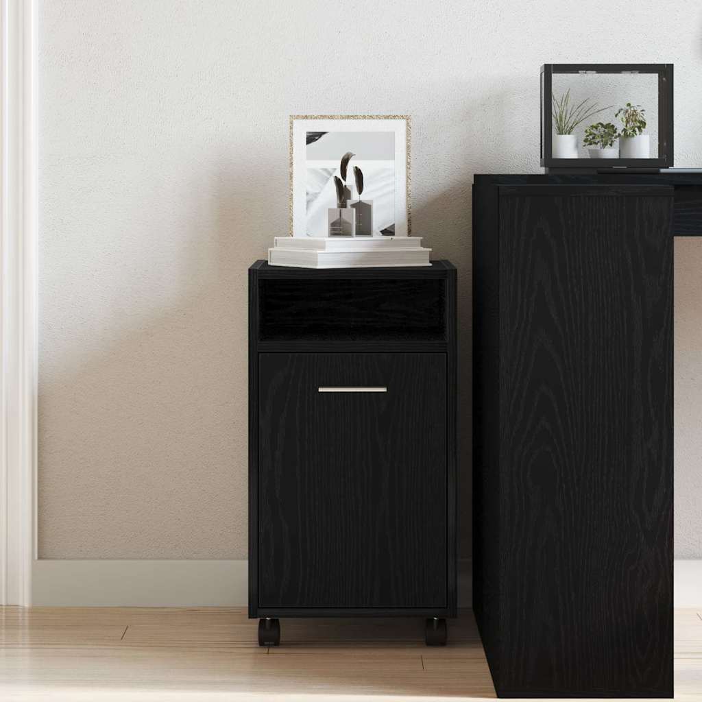 Beistellschrank mit Rollen Weiß 33x38x60 cm Holzwerkstoff