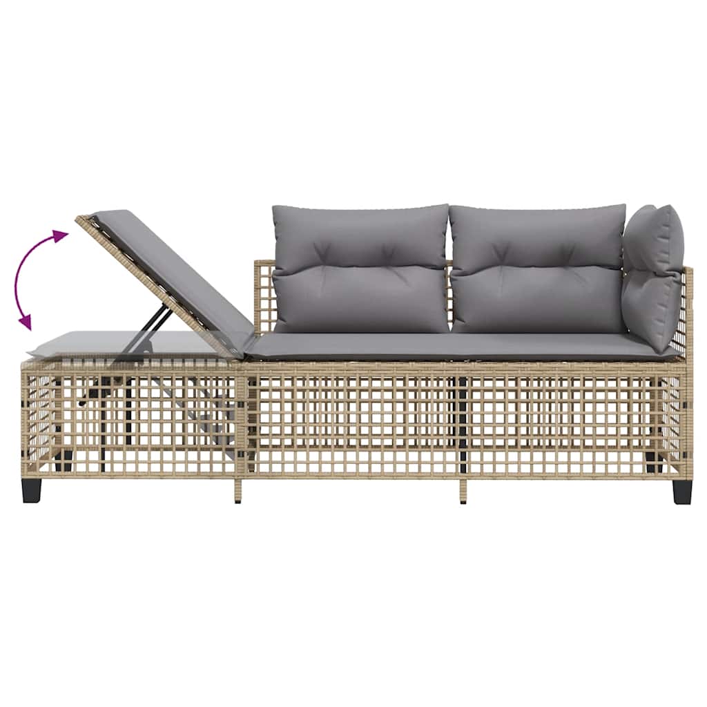 3-tlg. Garten-Ecksofa-Set mit Kissen Schwarz Poly Rattan