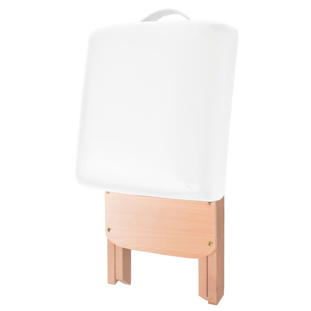 Massageliege 2-Zonen mit Hocker Klappbar 10 cm Sitz Schwarz