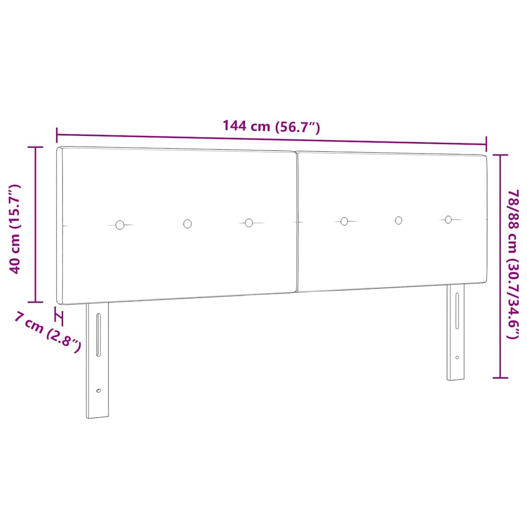 Kopfteil Hellgrau 80 cm Samt