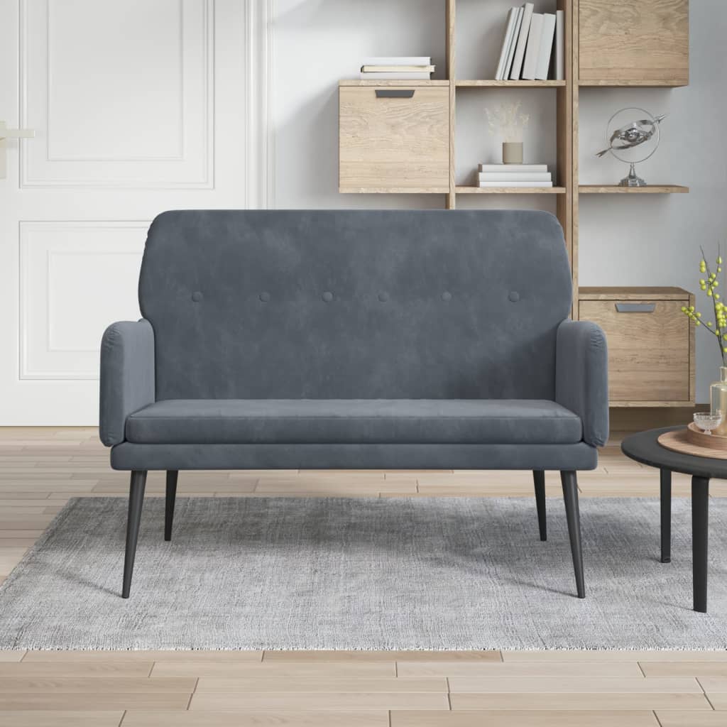 Sitzbank Schwarz 108x79x79 cm Samt
