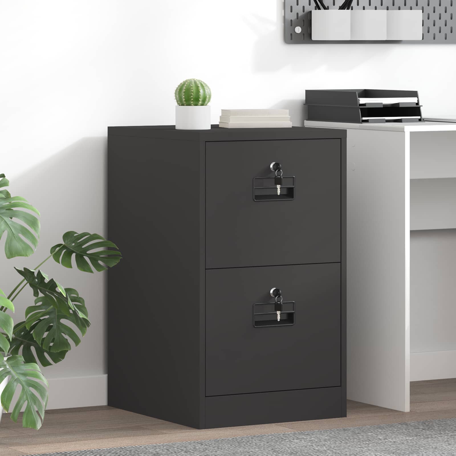 Aktenschrank 2 pcs Schwarz 44 x 50 x 139 cm Kaltgewalzter Stahl