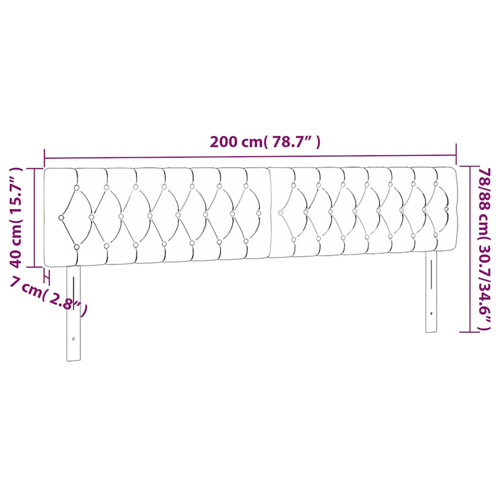 Kopfteil Hellgrau 80x7x118/128 cm Samt