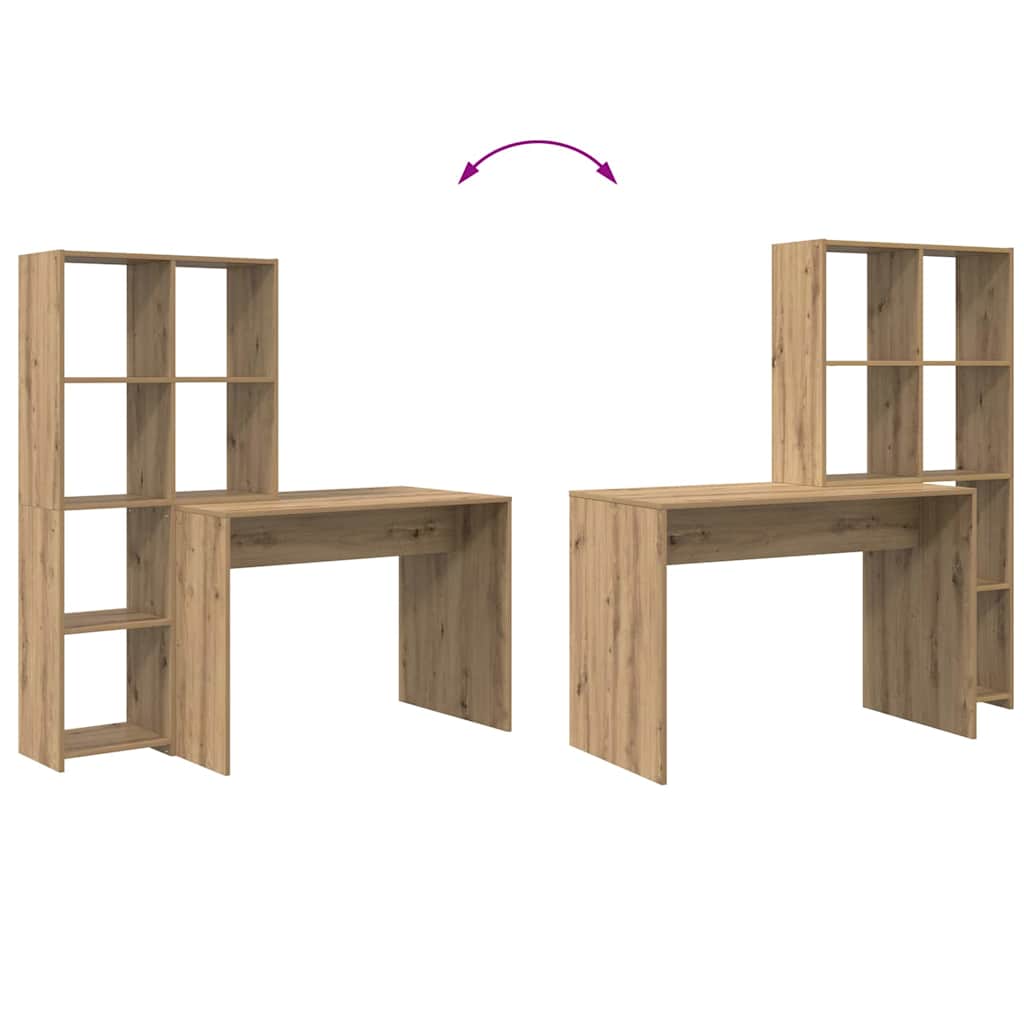 Schreibtisch mit Regal Weiß 138,5 x 55 x 143 cm Holzwerkstoff