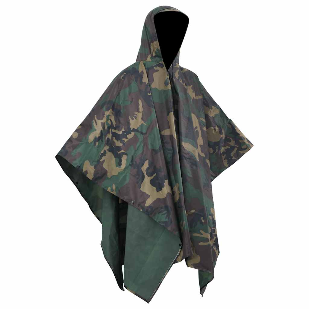 Wasserdichter Armee-Regenponcho für Camping/Wandern Tarnung