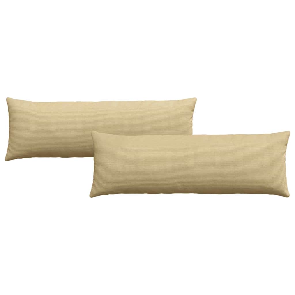 Sofakissen 2 Stück Hellgrau 50 x 30 cm Cordstoff
