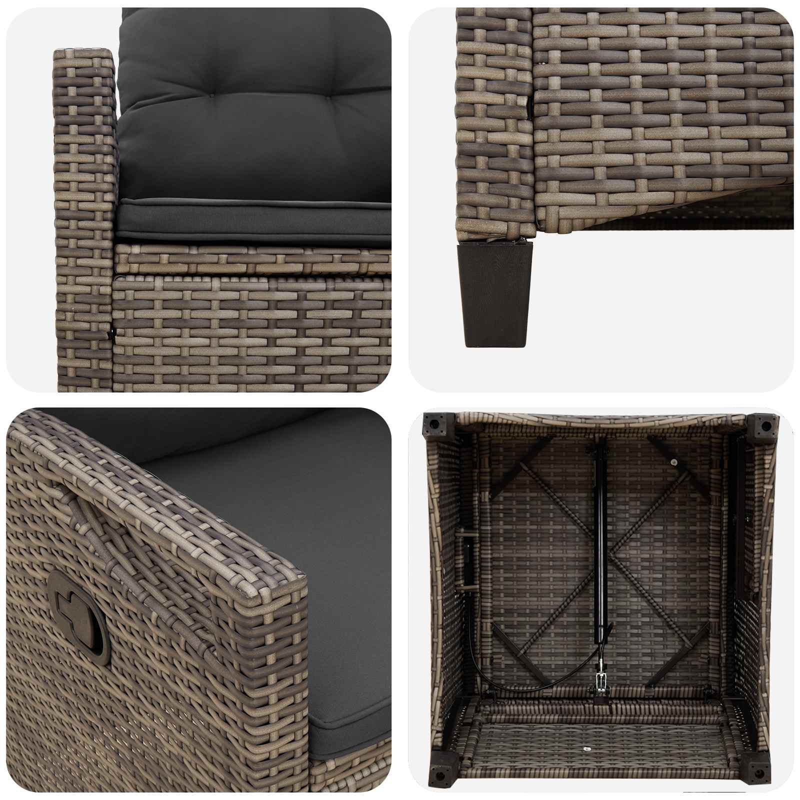 Gartenstuhl 2 pcs Schwarz 56 x 64 x 94 cm Stahl und Polyester