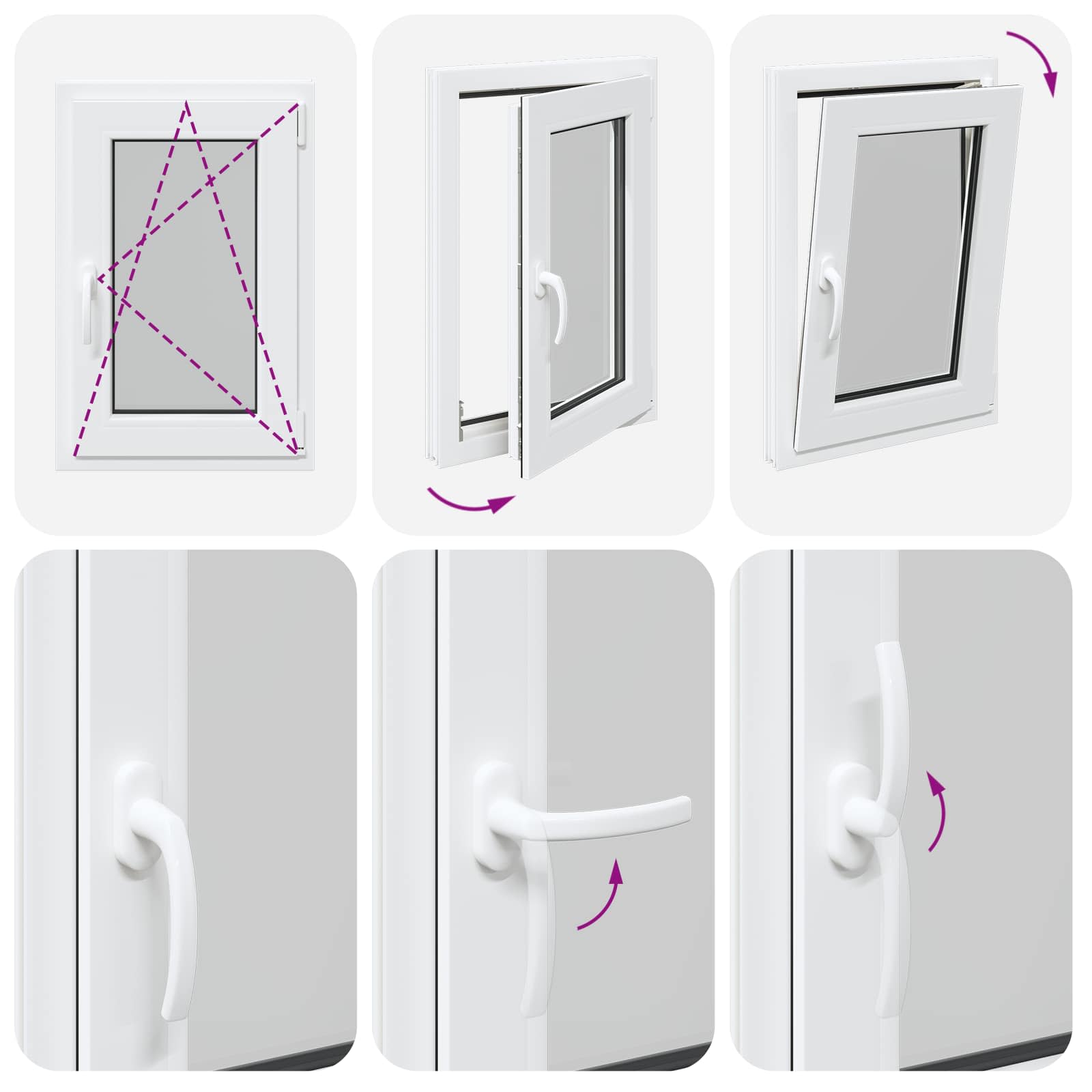 Kellerfenster RISOR 50 x 50 cm PVC und Glas Weiß