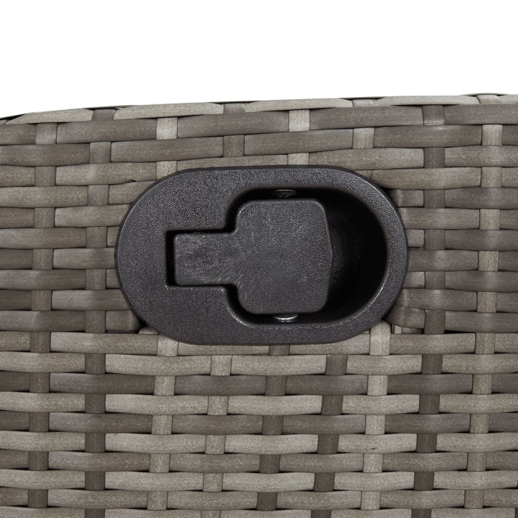 Gartensessel Verstellbar mit Kissen Schwarz Poly Rattan