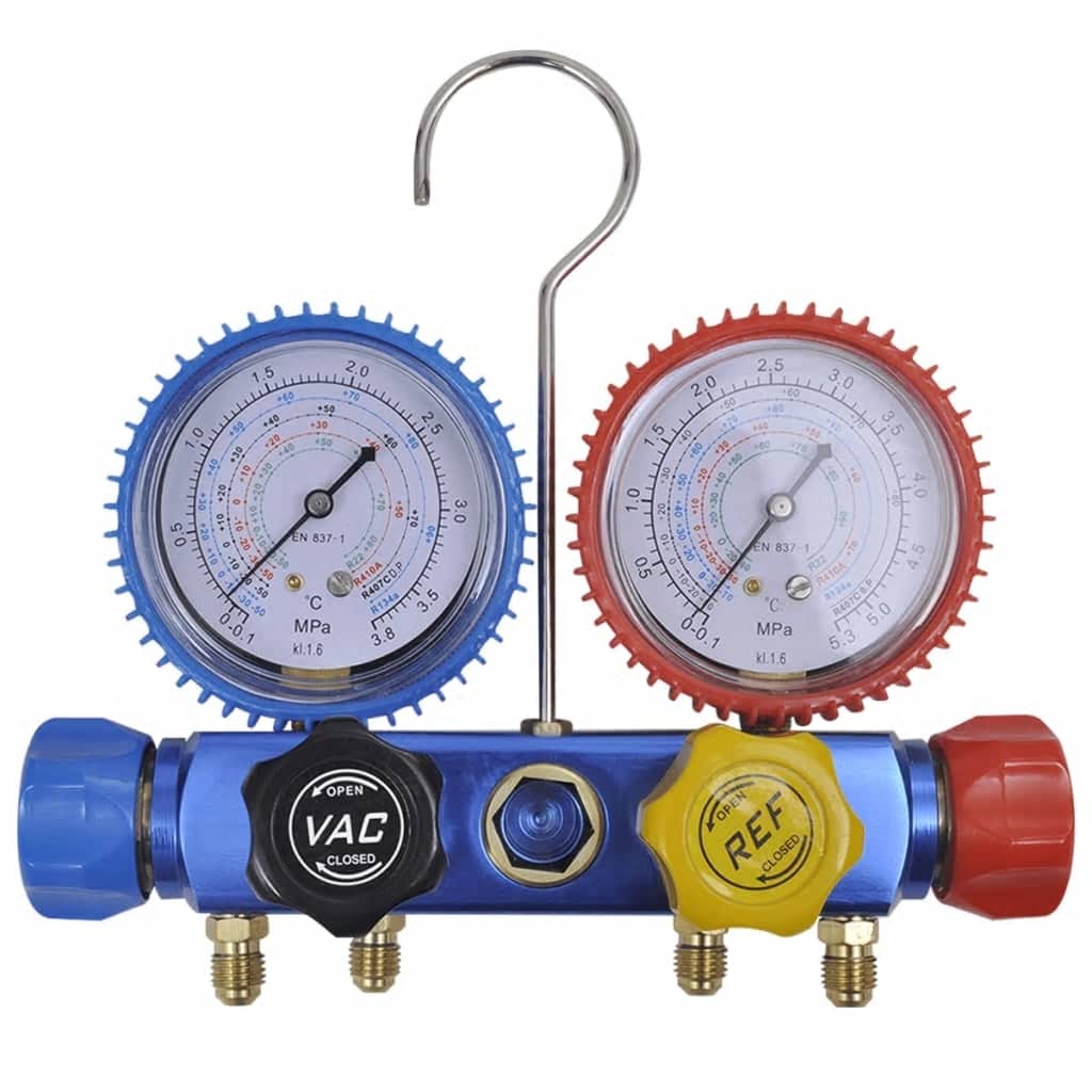Vakuumpumpe mit 4-Wege-Verteiler-Manometer Set für Klimaanlagen